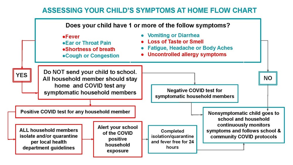 Assessing Your Child's Symptoms at Home Flow Chart