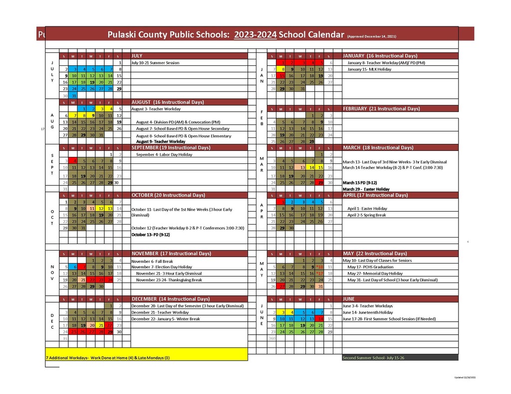 2023-23 School Calendar