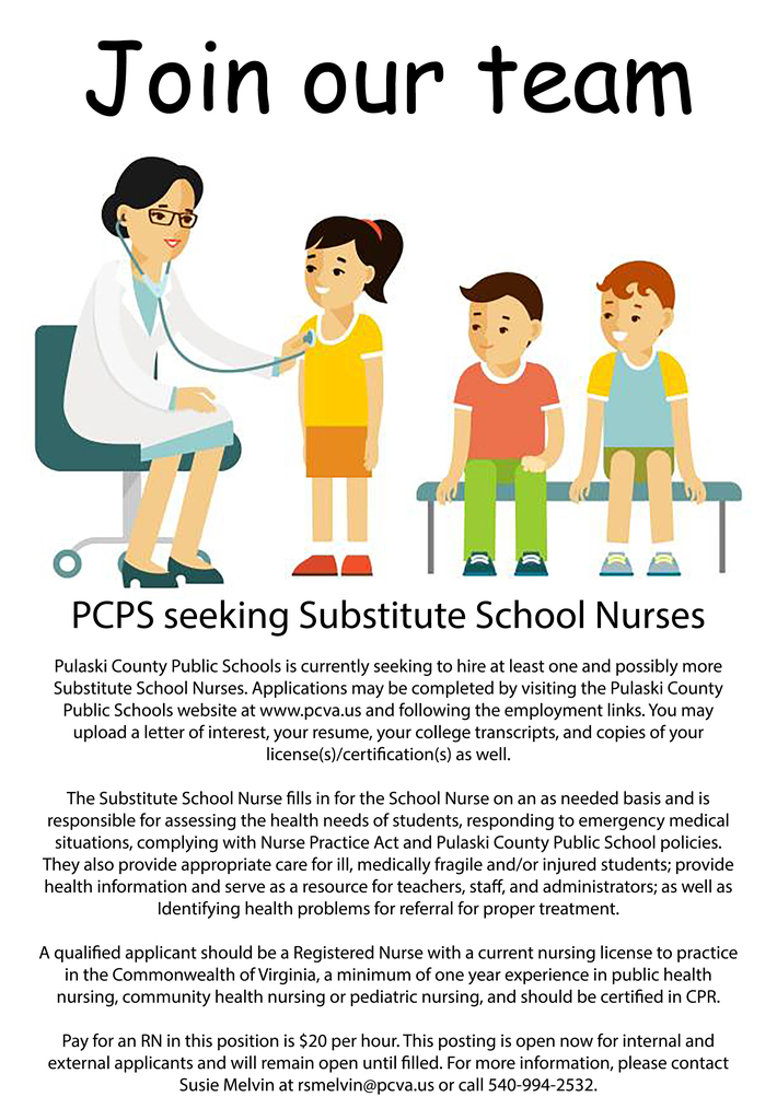 substitute school nurse